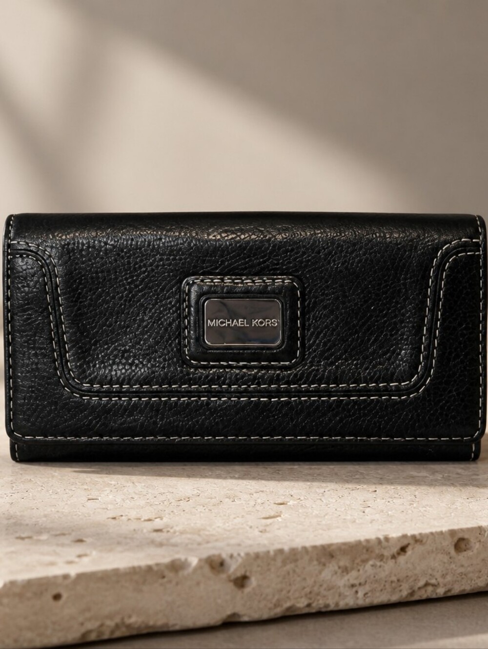 Michael Kors Black Leather Continental Wallet